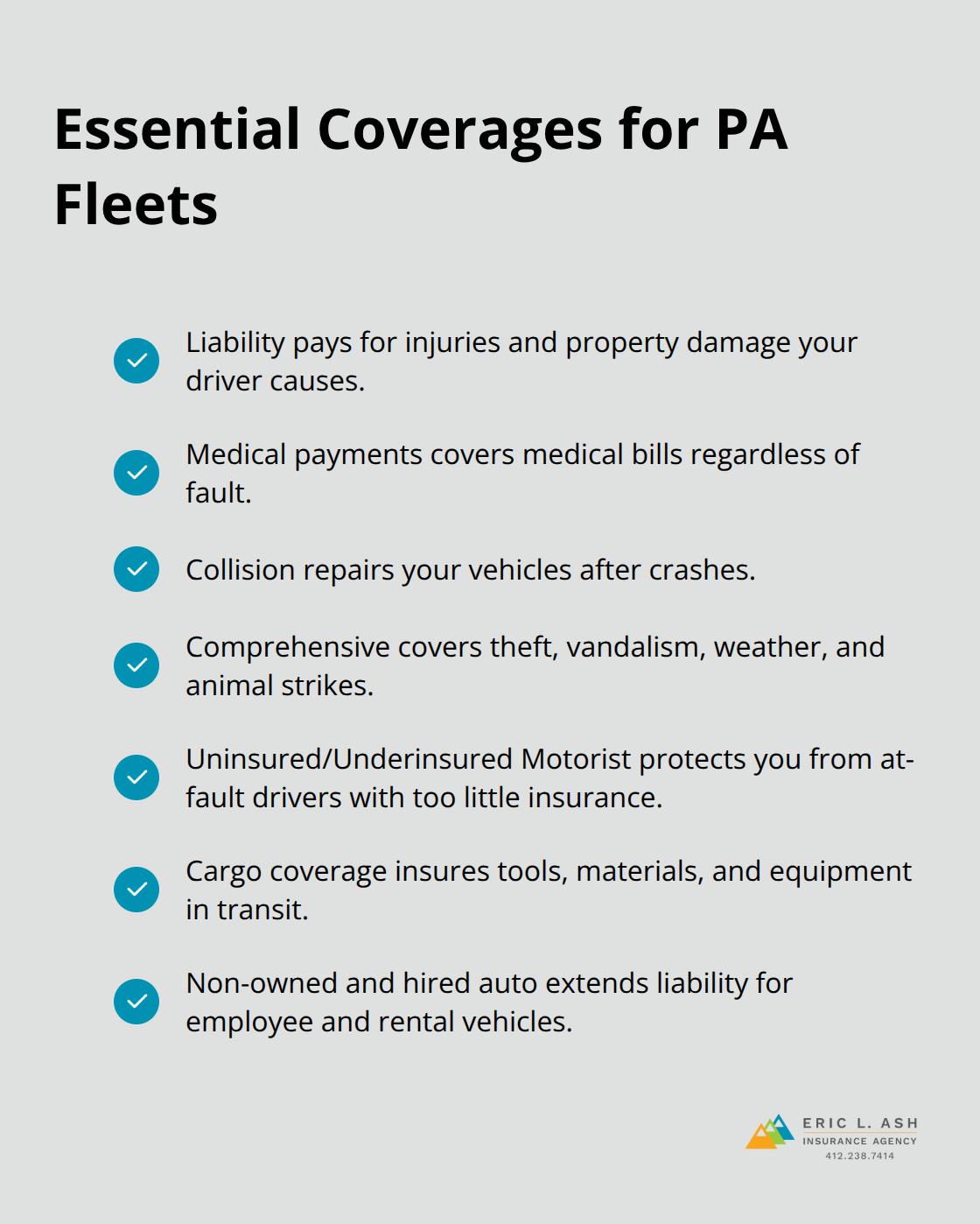 Checklist of core commercial auto protections Pennsylvania fleets should consider - commercial auto insurance PA